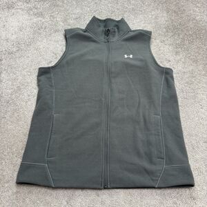 Under Armour Specialist Grid Fleece Vest Mens 2XL Tall Gray Full Zip Outdoor